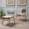 thumbnail image 2 of GDF Studio Gemma Mid Century Modern Fabric Upholstered Dining Chairs, Set of 2, Gray and Natural Oak, 2 of 12