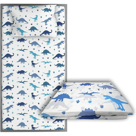 Kids Organic Viscose Derived from Bamboo Sheet Set | Twin or Full Size Fitted Bed Sheets | Oeko-Tex Certified | Cute Toddler Bedding for Girls & Boys Dino Twin