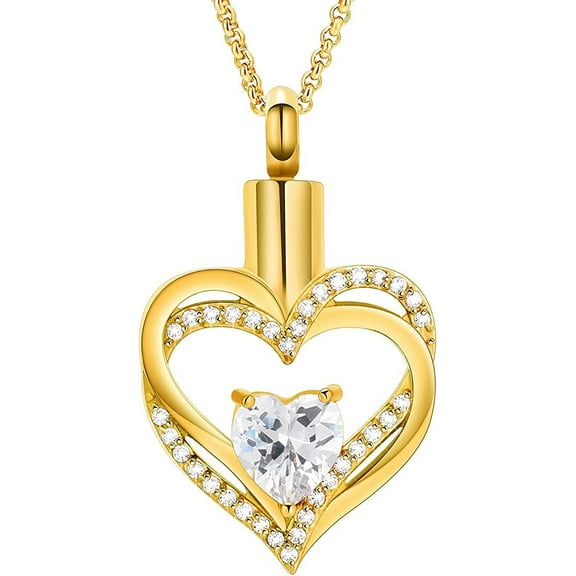 Cremation Jewelry Birthstone Heart Urn Necklace for Ashes for Women Gilrs Memorial Keepsake Urn Pendant for Human Pet Ashes