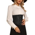 thumbnail image 4 of INSPIRE CHIC Women's Lace Up Back Steel Boned Waist Underbust Tight Shaper Corset Black L, 4 of 5