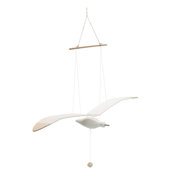 Melrose Hanging Wooden Flying Sea Bird Figurine - 37"