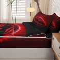 thumbnail image 5 of Manfei Sports Car Zipper Twin Comforter Sets with Fitted Sheet and 2 Pillowcases,Red Neon Light Print Zipper Bedding Set,Black Reversible,4pcs, 5 of 8