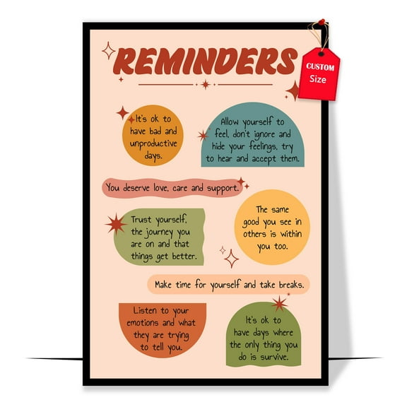 LOLUIS Self Affirmation Poster, Mental Health Poster for Classroom School Counsellor, Therapist Office Decor (Unframed 11"x17")