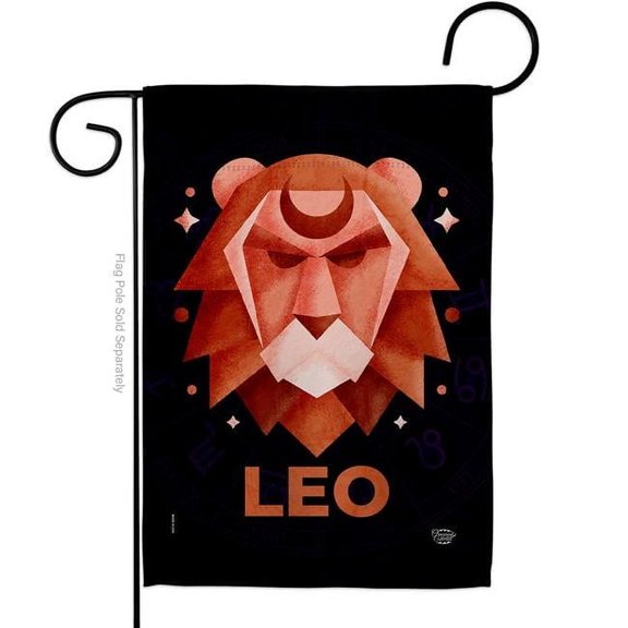 Ornament Collection G190027-BO 13 x 18.5 in. Leo Garden Flag for Interests Zodiac Double-Sided Decorative Vertical Flags & House Decoration Banner Yard Gift