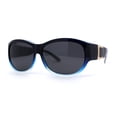 thumbnail image 1 of Polarized 61mm Luxury Large Oval Round Fashion Fit Over Sunglasses Black Blue, 1 of 4
