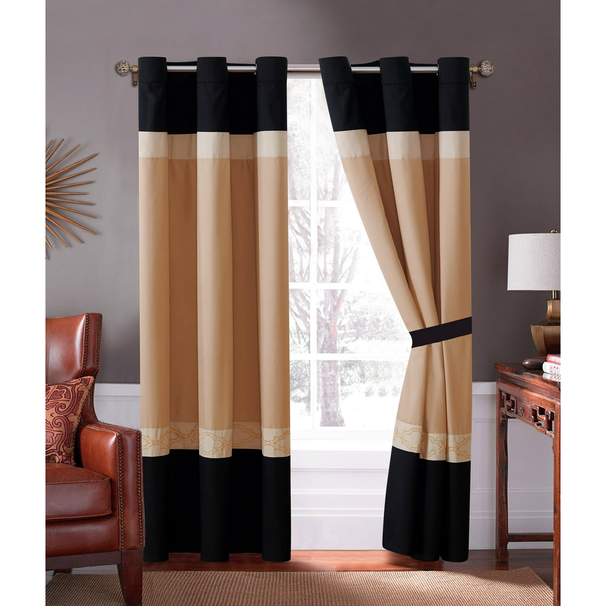 Black And Tan Living Room Curtains