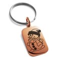thumbnail image 1 of Gold Plated Stainless Steel Happy Snowman Engraved Small Rectangle Dog Tag Charm Keychain Keyring, 1 of 1