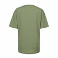 thumbnail image 5 of Lovskoo Summer Tops for Women 2024 Round Neck Short Sleeve Solid Color Casual Loose Tops Tops Shirt Green, 5 of 6