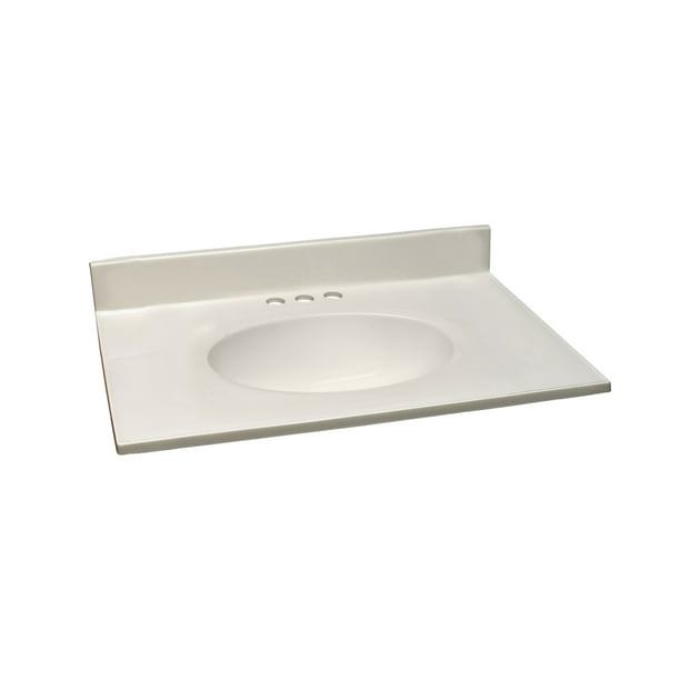 Design House 586289 Cultured Marble Vanity Top 31x19 White On White Walmart Com Walmart Com
