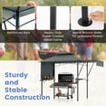 thumbnail image 6 of Resenkos Outdoor Garden Gazebo, Sunshade Gazebo Canopy,13 x 5 Feet Grill Gazebo with Dual Side Awnings and 2 Shelves Adjustable Shadow-Gray, 6 of 11