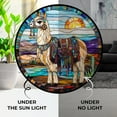 thumbnail image 4 of Personalized Boho Llama Caravan Stained Glass Window Hanging Suncatcher, Suncatcher Stained Glass Christmas Halloween, 4 of 6