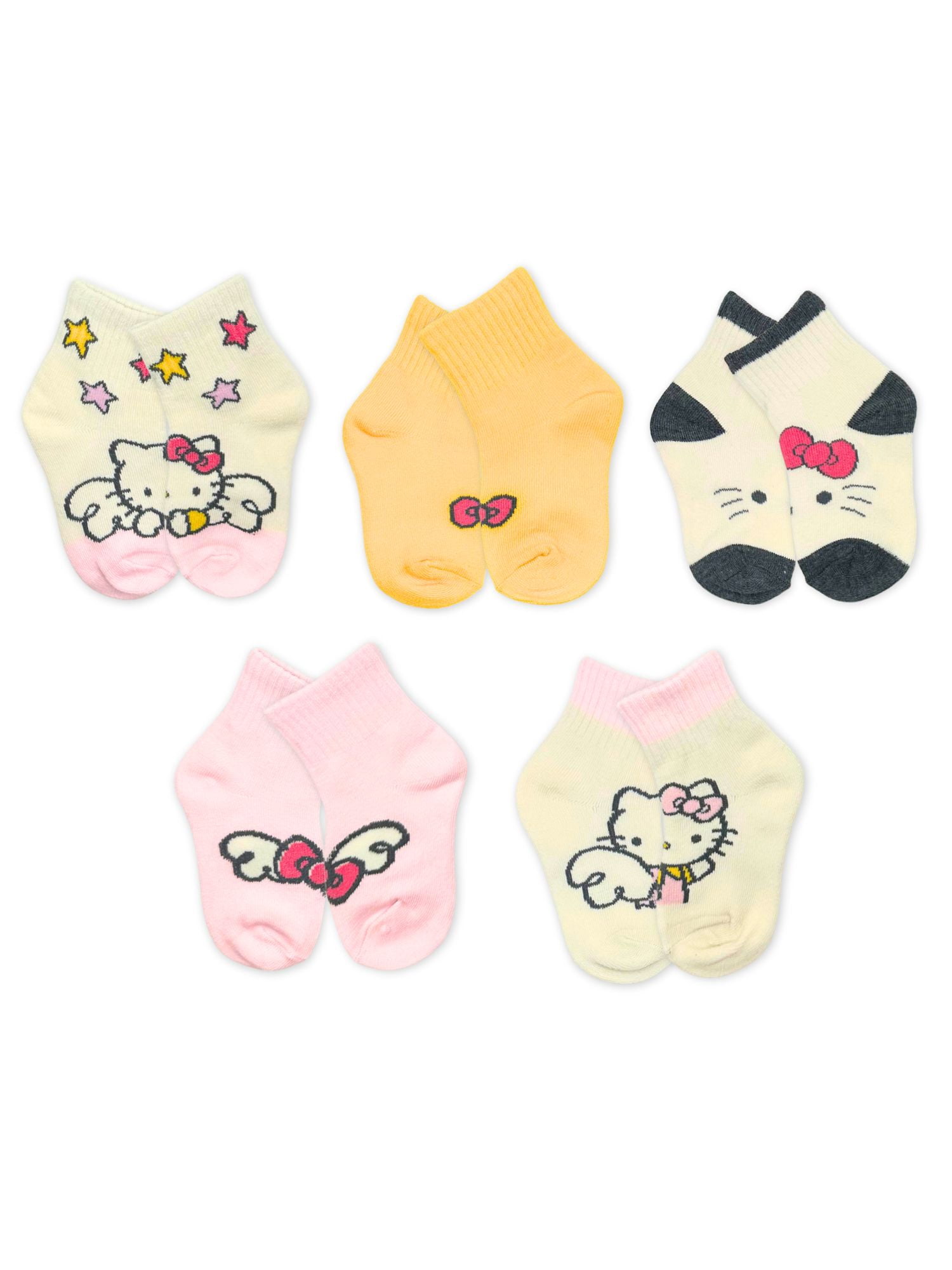 Character Toddler Girl Mid-Crew Socks, 5-Pack, Sizes 12M-4T