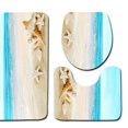 thumbnail image 4 of 3Pcs/set Bathroom Mat Set Anti-Slip Kitchen Bath Mat Carpet Bathroom Toliet Rug Washable Beach Style, 4 of 5