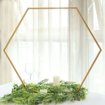 Efavormart 24" Gold Metal Hexagon Table Wedding Arch Centerpiece Stand, Geometric Self Standing Flower Balloon Frame