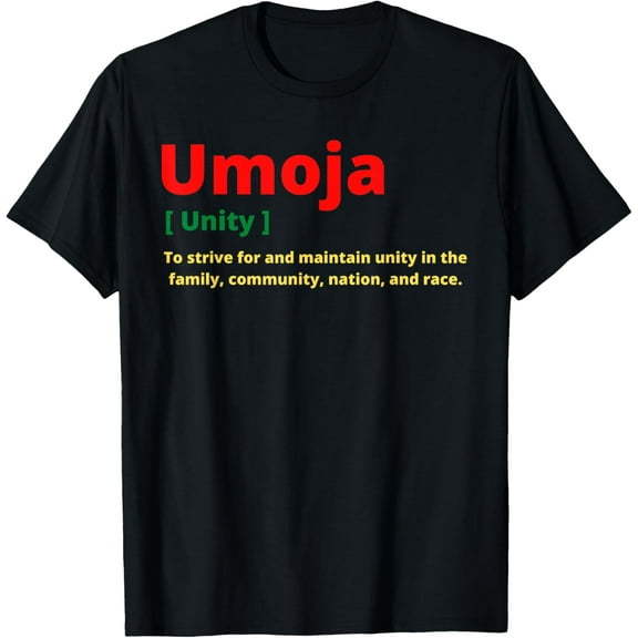 Kwanzaa Umoja Unity African Pride T-ShirtMen and women, Black T-shirt, size: Extra large