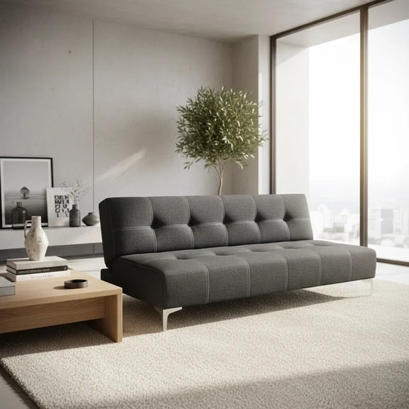 Sofá Cama Reclinable Rocky Gris Oxford, 3 Posiciones, SALVANTO
