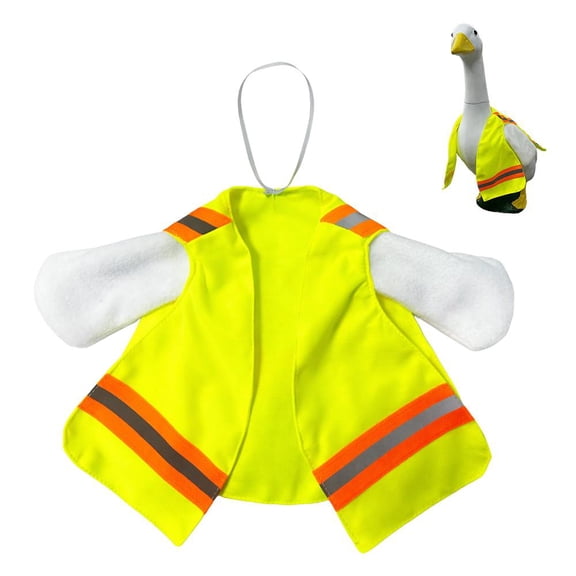 High Visibility Construction Worker Costume for 23 Lawn Goose - Reflective Vest Porch Goose Costume - Humorous Geese Sculpture Clothes for Garden & Porch Decor - Funny Outdoor Yard Art Accessory