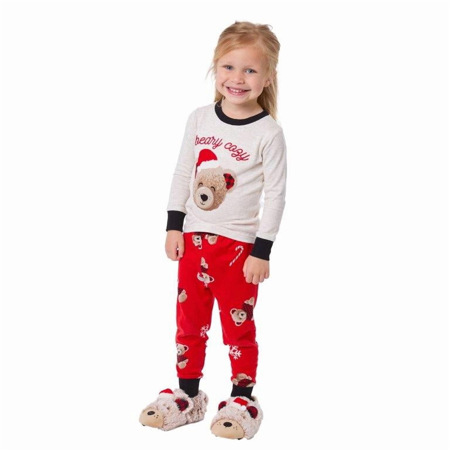 Dearfoams Toddlers' Matching Family Pajamas Top and Jogger Pants Set, 2-Piece, Sizes 2T-5T