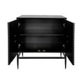 thumbnail image 3 of 2 Door Wooden Cabinet With Metal Legs - Black Finish, For Living Room, Entryway, Dining Adjustable Shelves, Vintage Inspired Accessory, Easy To Assemble Legs, Painted Minimalist Design, Shelf,, 3 of 6