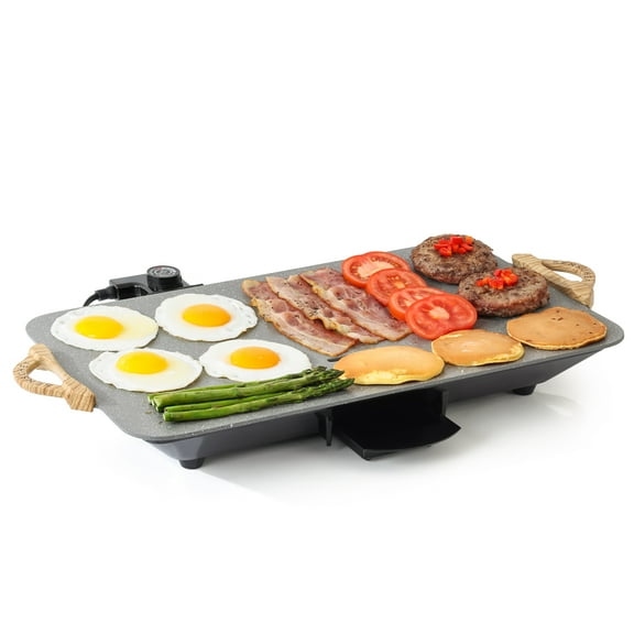 SENSCHEF 12x20 Inch Extra Large Electric Griddle - Bezel-free, Healthy & Oil-free Design, 1700W Rapid & Even Heating