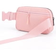 thumbnail image 2 of Qucyy Mini Sac Banane Rose pour Femmes et Hommes, Sac de Taille Imperméable à la Mode avec Sangle Réglable pour Voyage, Randonnée, Jogging, Cyclisme Rose, 2 of 5