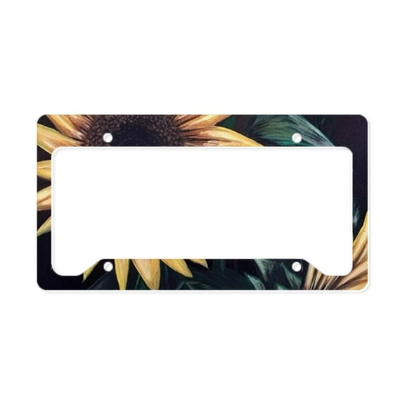 CafePress - Sunflower Life License Plate Holder - Aluminum License Plate Frame, License Tag Holder