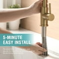 thumbnail image 3 of Modern Bar Sink Faucet for Kitchen Sink Single Handle with Pull Out Sprayer Hot and Cold Prep Sink Faucet Brushed Gold, 3 of 7