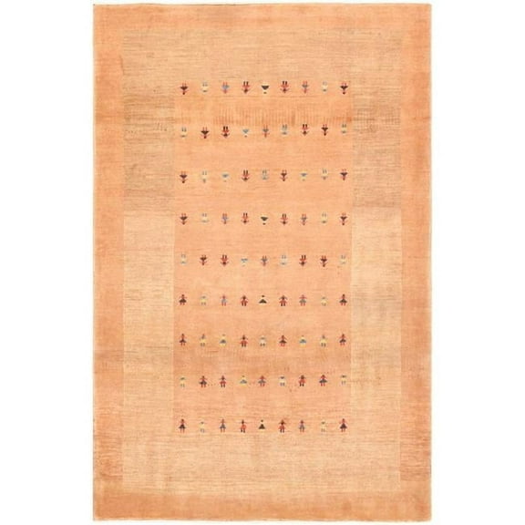 Gabbeh Collection Hand-Knotted Lamb's Wool Area Rug- 4' 2' X 6' 4'
