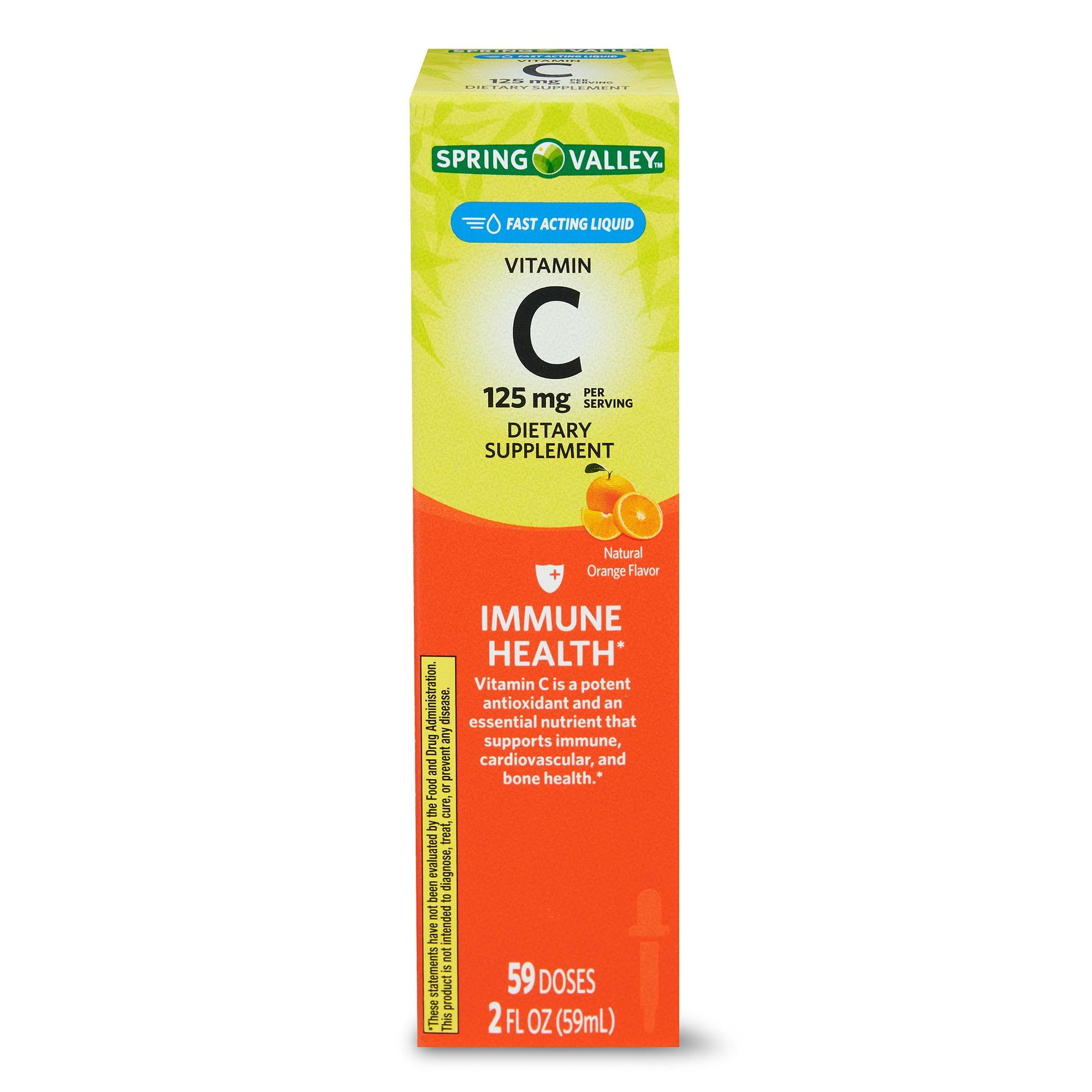 Spring Valley Liquid Vitamin C Immune Health 125mg Orange Flavor 2 Fl Oz Walmart Com Spring Valley Liquid Vitamin C Immune Health 125mg Orange Flavor 2 Fl Oz Walmart Com