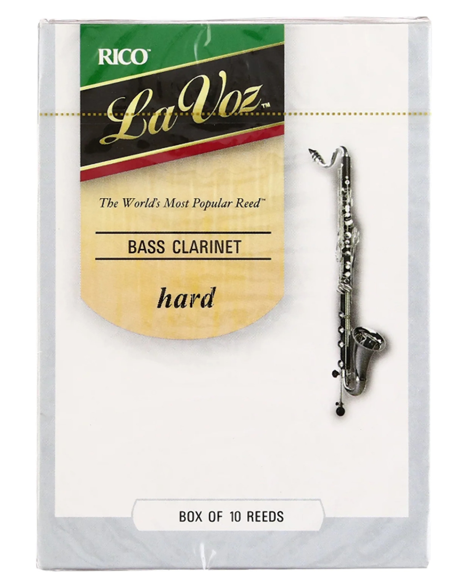 La Voz Bass Clarinet Reeds, Strength Hard, 10-pack