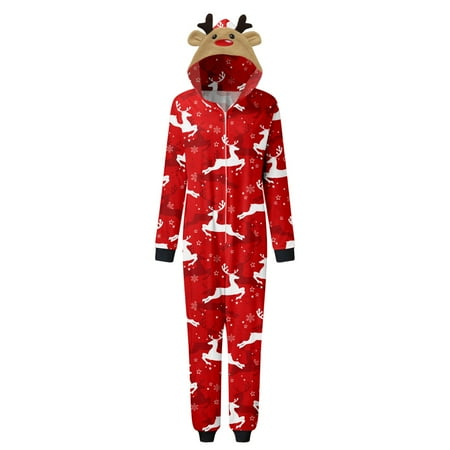 

Womens Mom Christmas Homewear Hoodie Christmas Jumpsuit Mom Outfit Jumpsuit Sets Pajamas for Family And Dog