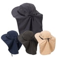 thumbnail image 5 of Casual Breathable Cycling For Women Hiking Caps Wide Brim UV Protection Caps Summer Bucket Hats With Neck Flap Men Fishing Sun Hats ARMY GREEN, 5 of 8