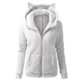thumbnail image 3 of ShomPort Womens Fuzzy Warm Jacket Winter Coat Casual Fleece Zip up Outwear with Pockets and Cute Hood, 3 of 4