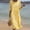 Yellow, variant on Ayolanni Floral Women's Fall Dress Crew Neck 3/4 Sleeve A-Line Maxi Dress Holiday Flowy Boho Pleated Long Dress Beige L