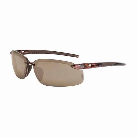 CROSSFIRE29117 Crossfire Brown Safety Glasses, Scratch-Resistant, Frameless