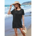 thumbnail image 4 of Swimsuit Cover Up for Women 2025 Crochet Bathing Suit Swimwear Mesh Knit Beach Dress Summer Clothes Black L, 4 of 8