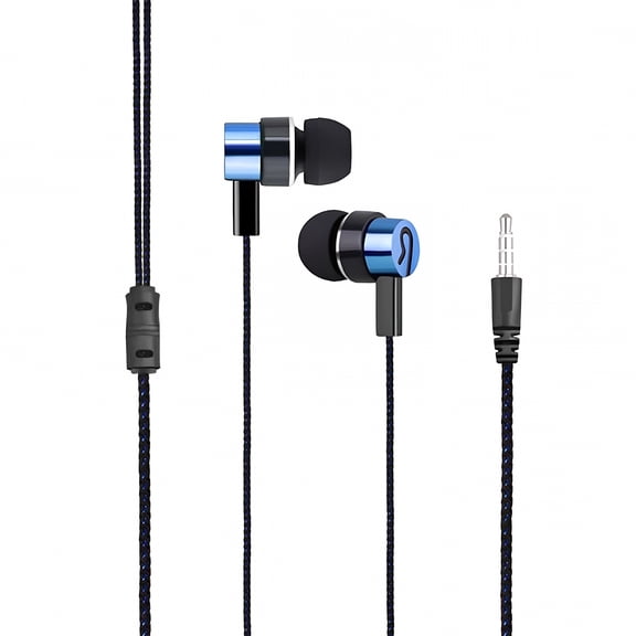 2 Pack Wired Earbuds with Microphone, 3.5mm Stereo In-Ear Headphones, Braided Cord Audio Headset for MP3 Cassette CD Player, Laptop PC Tablet and Mobile Devices, 39.3 Inch Cable