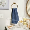 thumbnail image 3 of Beautiful by Drew Barrymore Dobby Hand Towel, 100% Cotton, Smokey Blue, 3 of 7