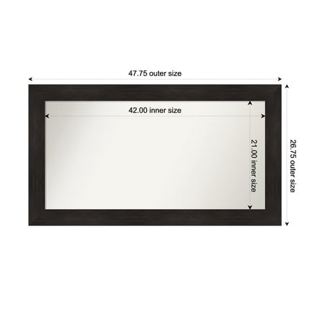 Amanti Art Custom Framed Wall and Bathroom Mirror (26.75 x 47.75 in.), Furniture Espresso Frame