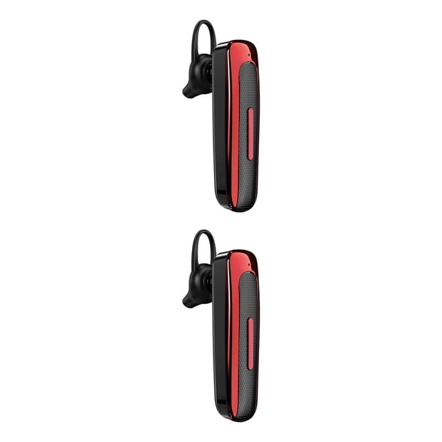 Sidaley Auricular compatible con Bluetooth Inalámbrico Auriculares con gancho para la oreja con cancelación de ruido A prueba de sudor negro rojo 2piezas