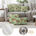 thumbnail image 6 of Christmas Green Outdoor Waterproof Pillow Covers, Xmas Cute Elk Winter Leaves Cartoon Snowflake Decorative Square Throw Pillowcase Sofa Cushion Sham for Patio/Couch/Chair, 18"x18" 2 Pack, 6 of 8