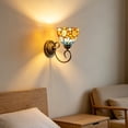 thumbnail image 1 of Lámpara de pared vintage aplique decorativo para cafeterías, dormitorios, pasillos, balcones con luz nocturna LED, iluminación ambiental cálida, material de hierro y vidrio, 1 of 9