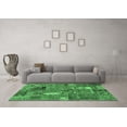 thumbnail image 3 of Ahgly Company Indoor Round Patchwork Emerald Green Transitional Area Rugs, 4' Round, 3 of 4