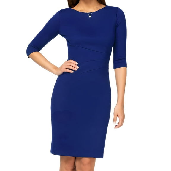 NORA GARDNER Women's 3/4 Sleeve Lydia Pencil Dress, Blue, 6
