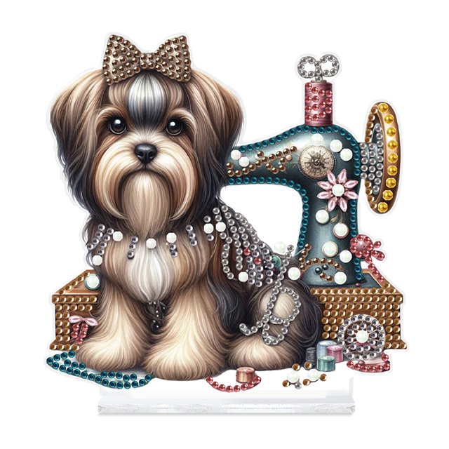 Adorno Perro Sastre Wdftyju Diamante Brillante Una Cara + Diamante Forma Especial