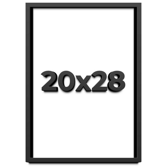 20x28 Shadow Box Frame Black | 1 inches Deep Real Wood Contemporary Shadowbox Display Frame | UV