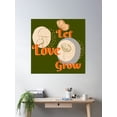 thumbnail image 2 of Boho Let Love Grow Modern Aesthetic Mushrooms Lettering Poster Wall Art, Modern Wall Decor, 24x24 UNFRAMED, 2 of 3