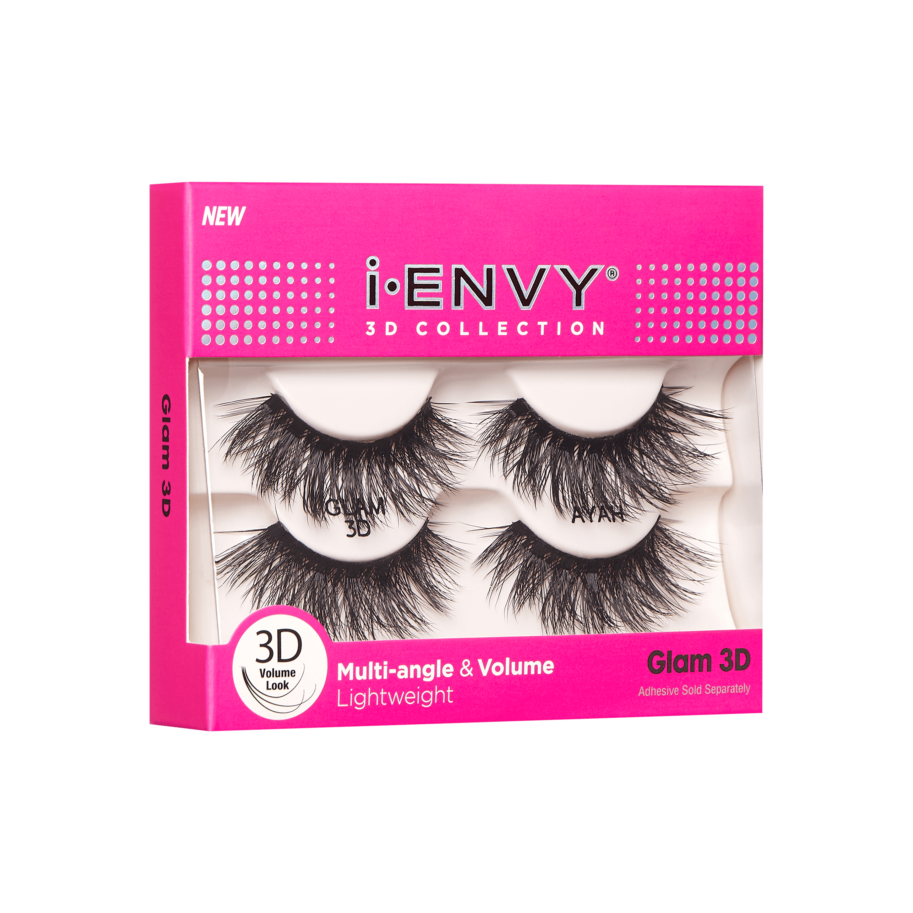 KISS i-ENVY 3D Collection Fake Eyelashes, Double-Pack 01, 2 Pairs