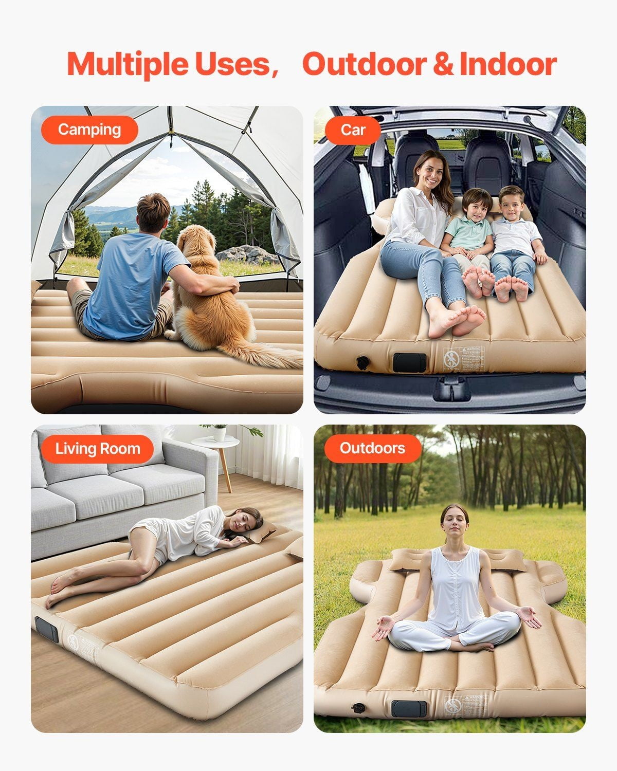 Car Air Mattress, Tesla Model Y Camping Bed - Built-in Pump
