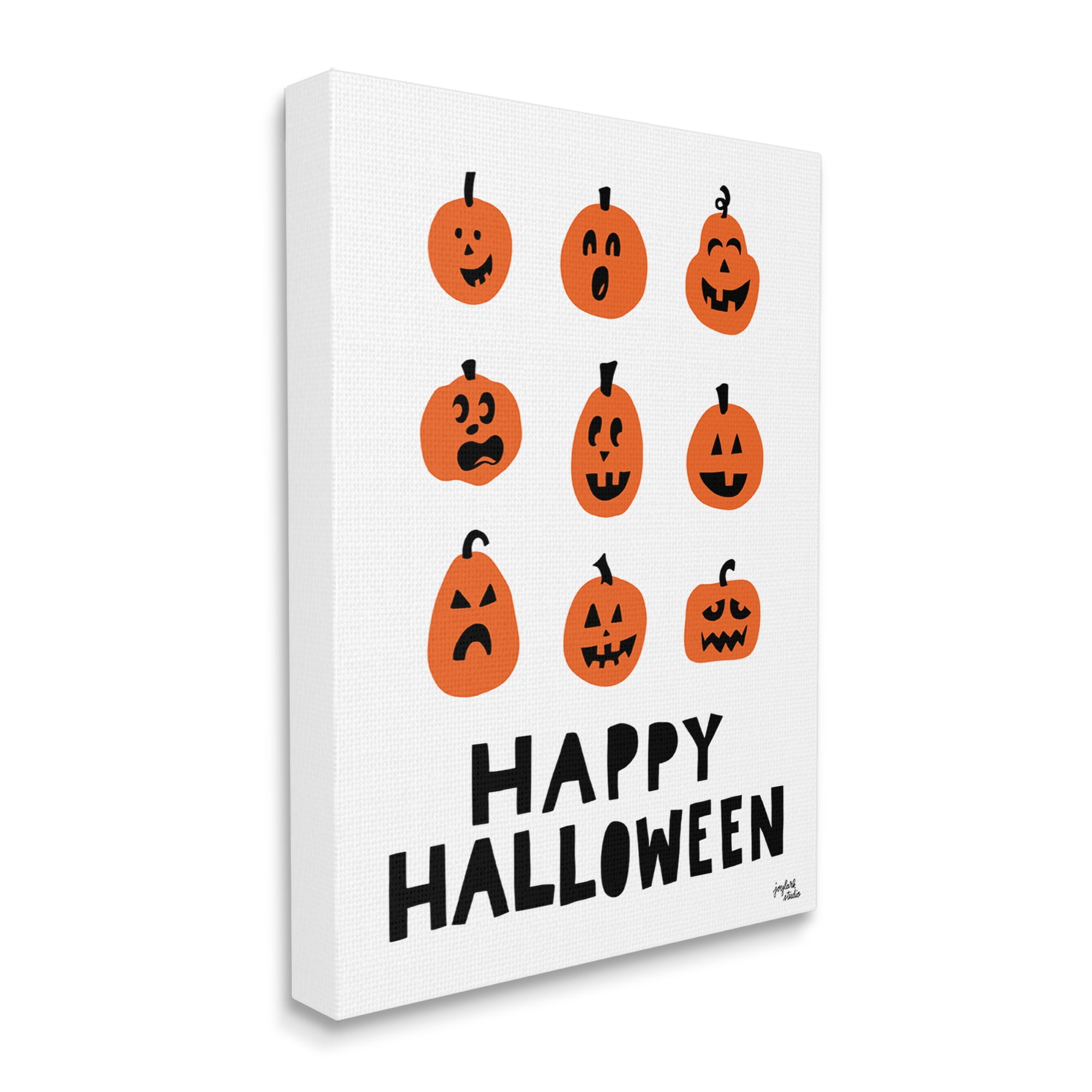 Stupell Industries Mixed Expressions Pumpkins Shapes Casual Halloween Typography Graphic Art Gallery Wrapped Canvas Print Wall Art, Design by Jess Baskin